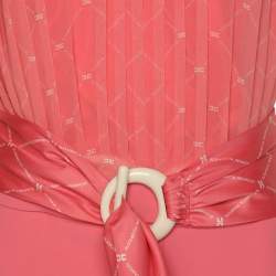 Elisabetta Franchi Coral Pink Polyester Belted Jumpsuit M