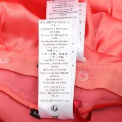 Elisabetta Franchi Coral Pink Polyester Belted Jumpsuit M