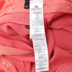 Elisabetta Franchi Coral Pink Polyester Belted Jumpsuit M