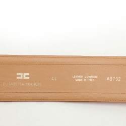 Pre Owned Elisabetta Franchi Coral Pink Knitted Fabric Belted Maxi Dress M