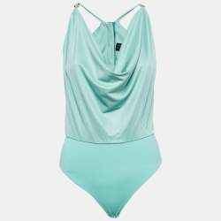 Elisabetta Franchi Green Jersey Bodysuit S
