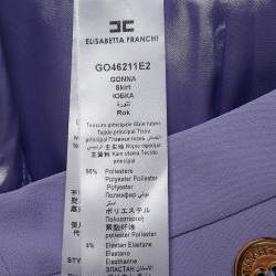 Elisabetta Franchi Purple Georgette Flounce Mini Skirt S