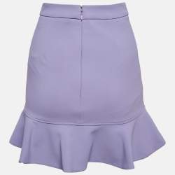 Elisabetta Franchi Purple Georgette Flounce Mini Skirt S
