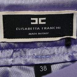Elisabetta Franchi Purple Georgette Flounce Mini Skirt S