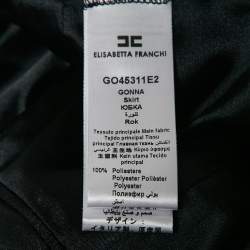 Pre Owned Elisabetta Franchi Black Organza Ruffled Crepe Mini Skirt S