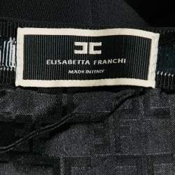 Pre Owned Elisabetta Franchi Black Stretch Crepe Sheath Dress S