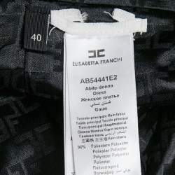 Pre Owned Elisabetta Franchi Black Stretch Crepe Sheath Dress S