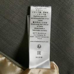 Elisabetta Franchi Grey Wool Blend Button Detail Mini Skirt S