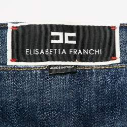 Elisabetta Franchi Blue Denim High-Rise Skinny Jeans S Waist 27"