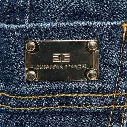 Elisabetta Franchi Blue Denim High-Rise Skinny Jeans S Waist 27"