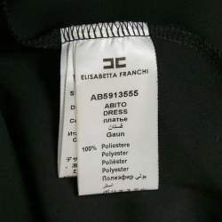 Pre Owned Elisabetta Franchi Black Crepe Maxi Slip Dress L