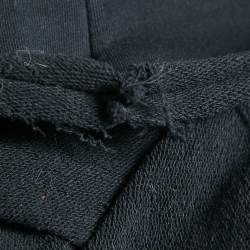 Pre Owned Elisabetta Franchi Black Logo Embossed Cotton Blend Knit Mini Dress S