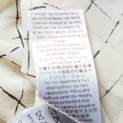 Elisabetta Franchi White Checks Print Silk Brooches Detail Top M