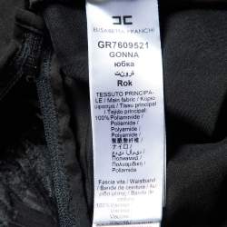 Pre Owned Elisabetta Franchi Black Pleated Crepe Belted Mini Skirt M