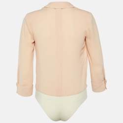 Elisabetta Franchi Peach Orange Georgette Bodysuit S