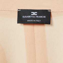 Elisabetta Franchi Peach Orange Georgette Bodysuit S
