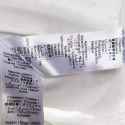 Elisabetta Franchi White Studded Crepe Crop Jacket M