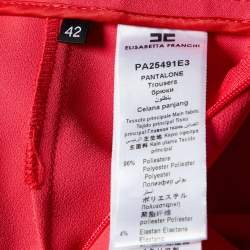 Elisabetta Franchi Fuchsia Pink Georgette Belted Pants Suit M