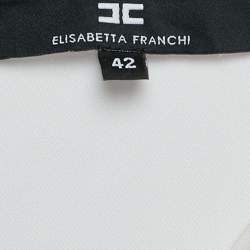 Pre Owned Elisabetta Franchi White Jersey Cut-Out Detail Ruched Mini Dress M