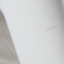 Pre Owned Elisabetta Franchi White Jersey Cut-Out Detail Ruched Mini Dress M