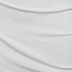 Pre Owned Elisabetta Franchi White Jersey Cut-Out Detail Ruched Mini Dress M