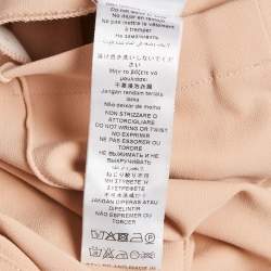 Pre Owned Elisabetta Franchi Beige Lace and Tulle Trim Jersey Bodysuit L