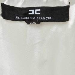 Elisabetta Franchi White Printed Crepe Strapless Jumpsuit XL
