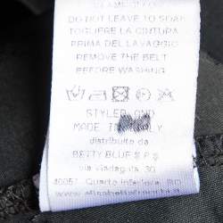 Pre Owned Elisabetta Franchi Black Crepe & Chiffon Tiered Long Sleeve Dress M