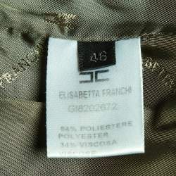 Pre Owned Elisabetta Franchi Celyn B. Olive Green Cady Bolero Jacket XL