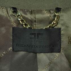 Pre Owned Elisabetta Franchi Celyn B. Olive Green Cady Bolero Jacket XL