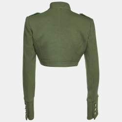 Pre Owned Elisabetta Franchi Celyn B. Olive Green Cady Bolero Jacket XL