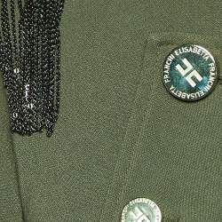 Pre Owned Elisabetta Franchi Celyn B. Olive Green Cady Bolero Jacket XL