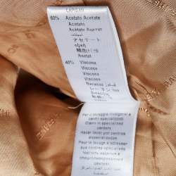 Pre Owned Elisabetta Franchi Beige Leather Chain Detail Bolero Jacket L