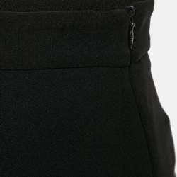 Pre Owned Elisabetta Franchi Black Crepe Button Detail Mini Skirt S