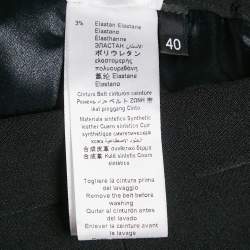 Pre Owned Elisabetta Franchi Black Crepe Button Detail Mini Skirt S