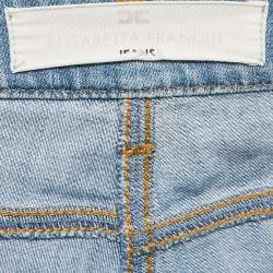 Pre Owned Elisabetta Franchi Light Blue Distressed Denim Skinny Jeans M Waist 28"