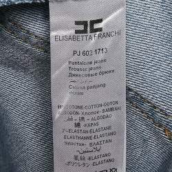 Pre Owned Elisabetta Franchi Light Blue Distressed Denim Skinny Jeans M Waist 28"