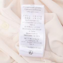 Pre Owned Elisabetta Franchi Cream Knit Fabric Long Sleeve Blouse XL