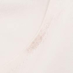 Pre Owned Elisabetta Franchi Cream Knit Fabric Long Sleeve Blouse XL