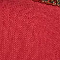 Elisabetta Franchi Rouge Pink Crepe Chain Detail Zip Up jacket L
