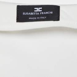 Elisabetta Franchi White Crepe One-Shoulder Jumpsuit S