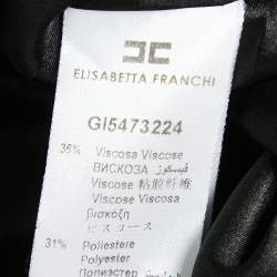 Pre Owned Elisabetta Franchi Black Lace Chain Detail Jacket M