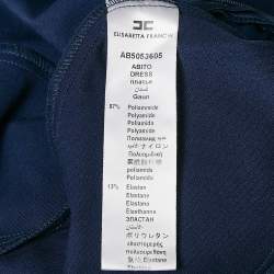 Elisabetta Franchi Navy Blue Jersey Zip Detail Mini Dress M