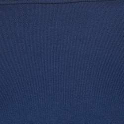 Elisabetta Franchi Navy Blue Jersey Zip Detail Mini Dress M