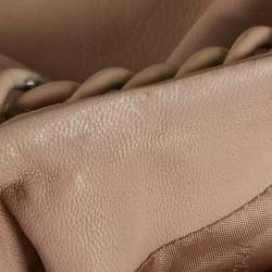 Pre Owned Elisabetta Franchi Gold Pink Chain Embellished Leather Jacket L