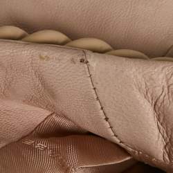 Pre Owned Elisabetta Franchi Gold Pink Chain Embellished Leather Jacket L