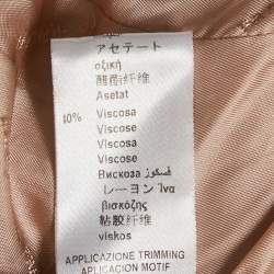 Pre Owned Elisabetta Franchi Gold Pink Chain Embellished Leather Jacket L