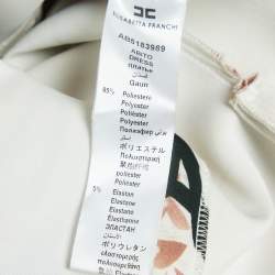 Pre Owned Elisabetta Franchi Brown Abstract Print Pleated Mini Dress M