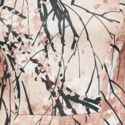 Pre Owned Elisabetta Franchi Brown Abstract Print Pleated Mini Dress M