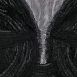 Pre Owned Elisabetta Franchi Black Sheer Tulle Bodysuit M